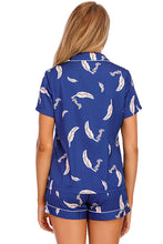 Load image into Gallery viewer, Printed Button Up Short Sleeve Top and Shorts Lounge Set
