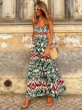 Load image into Gallery viewer, Smocked Printed Square Neck Maxi Dress
