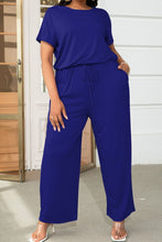 Load image into Gallery viewer, Drawstring Short Sleeve Jumpsuit
