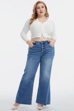 Load image into Gallery viewer, BAYEAS High Waist Button-Fly Raw Hem Wide Leg Jeans
