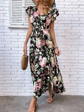 Load image into Gallery viewer, Floral Flutter Sleeve Maxi Dress
