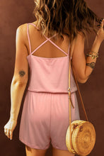 Load image into Gallery viewer, Spaghetti Strap Drawstring Waist Romper
