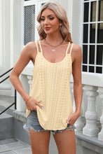 Load image into Gallery viewer, Eyelet Scoop Neck Spaghetti Strap Cami
