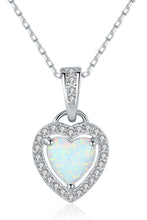 Load image into Gallery viewer, Opal Heart Pendant 925 Sterling Silver Necklace
