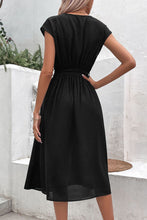 Load image into Gallery viewer, Tie Belt V-Neck Pleated Dress
