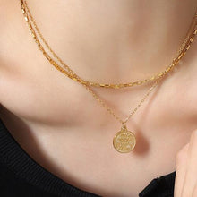 Load image into Gallery viewer, Coin Titanium Steel Double-Layered Necklace
