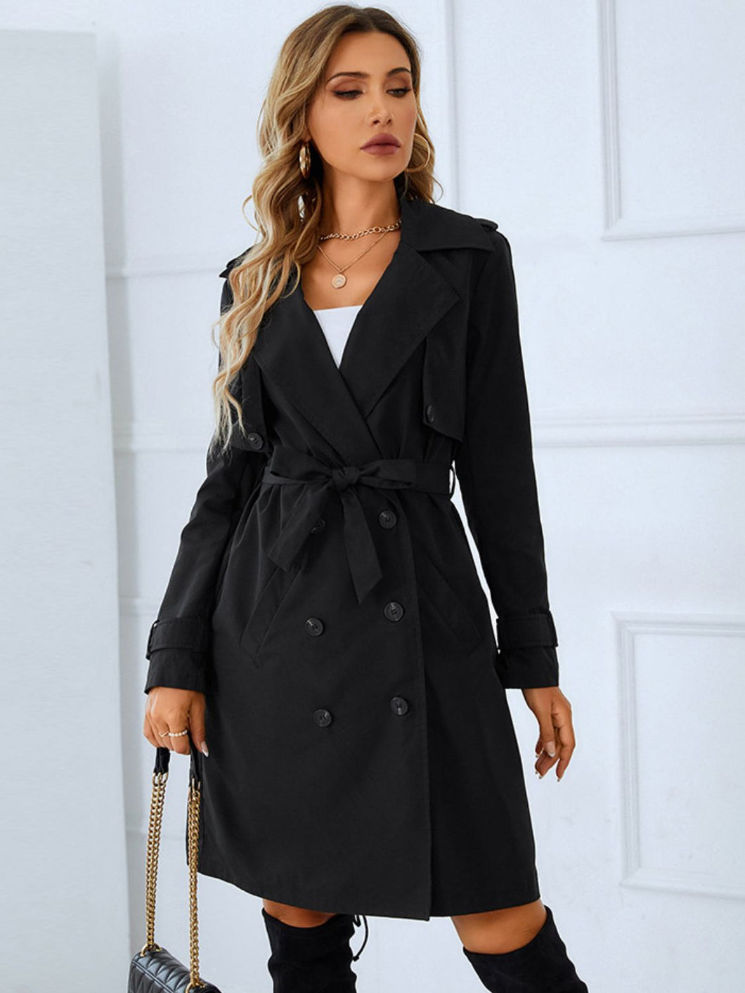 Casual Yet Classic Double-Breasted Trench Coat