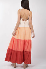 Load image into Gallery viewer, Color Block Tiered Maxi Cami Dress
