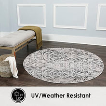 Load image into Gallery viewer, Home Dynamix Nicole Miller Patio Sofia Juniper Indoor/Outdoor Area Rug 7&#39;9&quot;x10&#39;2&quot;, 4151-123, Distressed Damask Ivory/Gray Juniper
