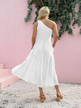 Load image into Gallery viewer, Smocked One Shoulder Sleeveless Dress
