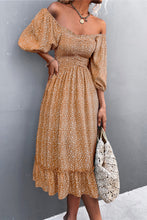 Load image into Gallery viewer, Off-Shoulder Ruffle Hem Midi Dress

