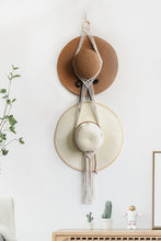 Load image into Gallery viewer, Macrame Double Hat Hanger
