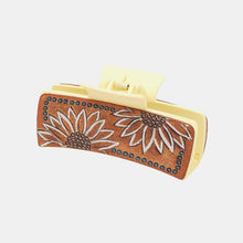 Load image into Gallery viewer, Sunflower Faux Leather Acrylic Claw Clip
