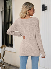 Load image into Gallery viewer, Square Neck Ribbed Long Sleeve Sweater
