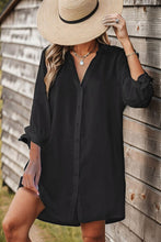 Load image into Gallery viewer, Button Up V-Neck Shirt Dress
