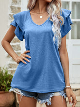 Load image into Gallery viewer, Sunday Love Layered Flutter Sleeve V-Neck Top
