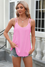 Load image into Gallery viewer, Eyelet Scoop Neck Spaghetti Strap Cami
