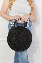 Load image into Gallery viewer, Beach Date Straw Rattan Handbag in Black
