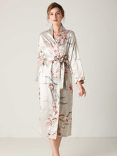 Load image into Gallery viewer, Floral Tie Waist Long Sleeve Robe
