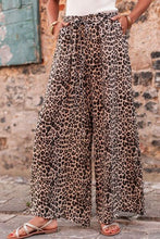 Load image into Gallery viewer, Leopard Drawstring Wide Leg Pants
