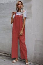Load image into Gallery viewer, Garden Party Wide Leg Overalls with Front Pockets in Rust
