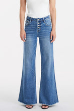 Load image into Gallery viewer, BAYEAS High Waist Button-Fly Raw Hem Wide Leg Jeans
