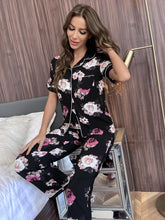 Load image into Gallery viewer, Floral Short Sleeve Shirt and Pants Lounge Set
