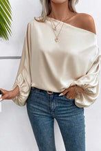 Load image into Gallery viewer, Single Shoulder Balloon Sleeve Blouse
