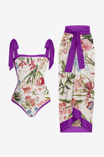 Load image into Gallery viewer, Floral Tie Shoulder Two-Piece Swim Set
