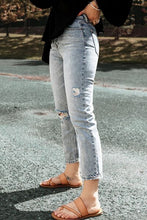 Load image into Gallery viewer, Distressed Straight Jeans with Pockets
