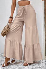 Load image into Gallery viewer, Drawstring Waist Tiered Flare Pants
