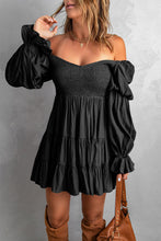 Load image into Gallery viewer, Smocked Off-Shoulder Tiered Mini Dress
