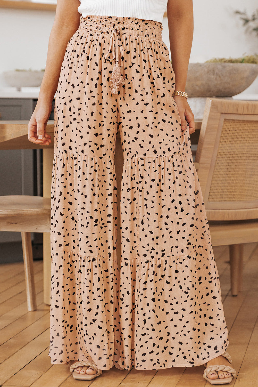 Casual Wide Leg Tiered Pants