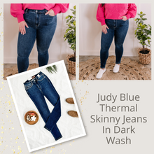 Load image into Gallery viewer, Judy Blue Thermal Skinny Jeans In Dark Wash
