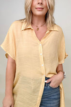 Load image into Gallery viewer, Solid Button Down Loose Fit Gauzy Tunic

