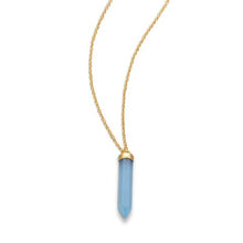 Load image into Gallery viewer, Spike Pencil Cut Blue Chalcedony Necklace
