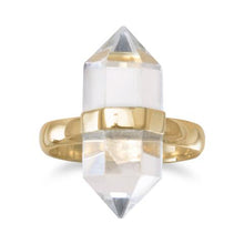 Load image into Gallery viewer, Spike Pencil Cut Clear Quartz Ring
