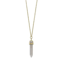 Load image into Gallery viewer, Spike Pencil Cut Gray Moonstone Necklace
