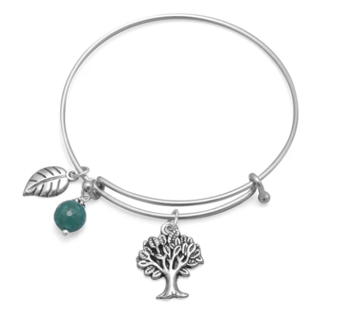 Expandable Tree Charm Fashion Bangle Bracelet