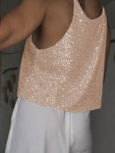 Load image into Gallery viewer, Sequin Deep V Tank
