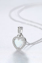Load image into Gallery viewer, Opal Heart Pendant 925 Sterling Silver Necklace
