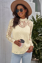 Load image into Gallery viewer, Mock Neck Long Sleeve Lace Top
