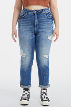 Load image into Gallery viewer, BAYEAS High Waist Distressed Paint Splatter Pattern Jeans
