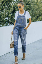 Load image into Gallery viewer, Distressed Denim Overalls
