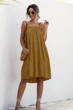 Load image into Gallery viewer, Knotted Strap Ruffle Trim Smock Dress
