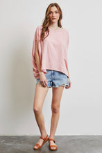 Load image into Gallery viewer, Garment-Dyed Boat Neck Oversized Top
