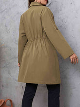 Load image into Gallery viewer, Lapel Collar Drawstring Trench Coat
