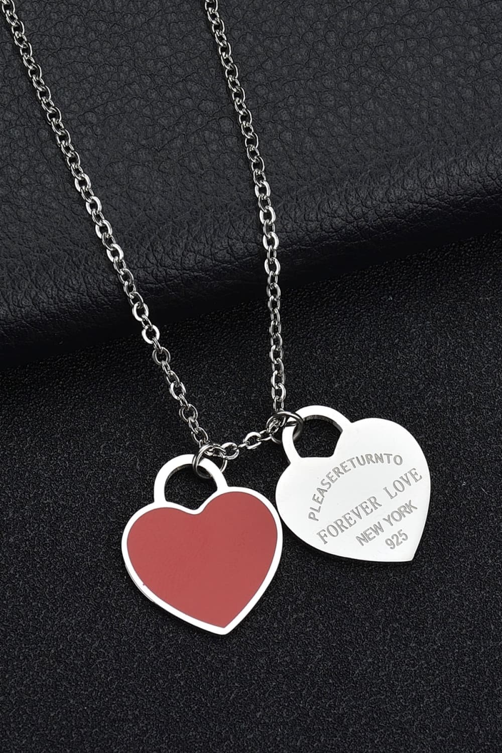 Please Return To Heart Pendant Stainless Steel Necklace