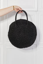 Load image into Gallery viewer, Beach Date Straw Rattan Handbag in Black
