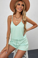 Load image into Gallery viewer, Spaghetti Strap Drawstring Waist Romper
